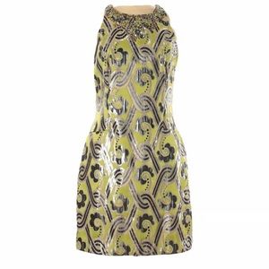 Lilly Pulitzer Metallic Green Vintage Brocade Dress